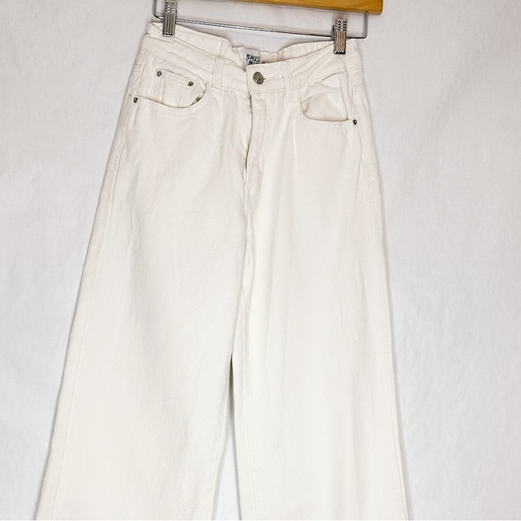Princess Polly Denim Hailie Jeans Cream Wide Leg Non-Stretch in Size US 4 - Picture 6 of 16